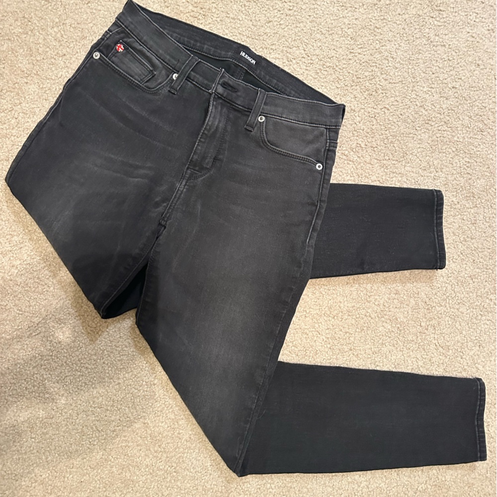 Faded black Hudson skinny jeans